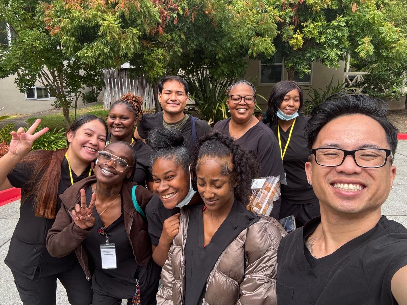 Students outside The Career Center