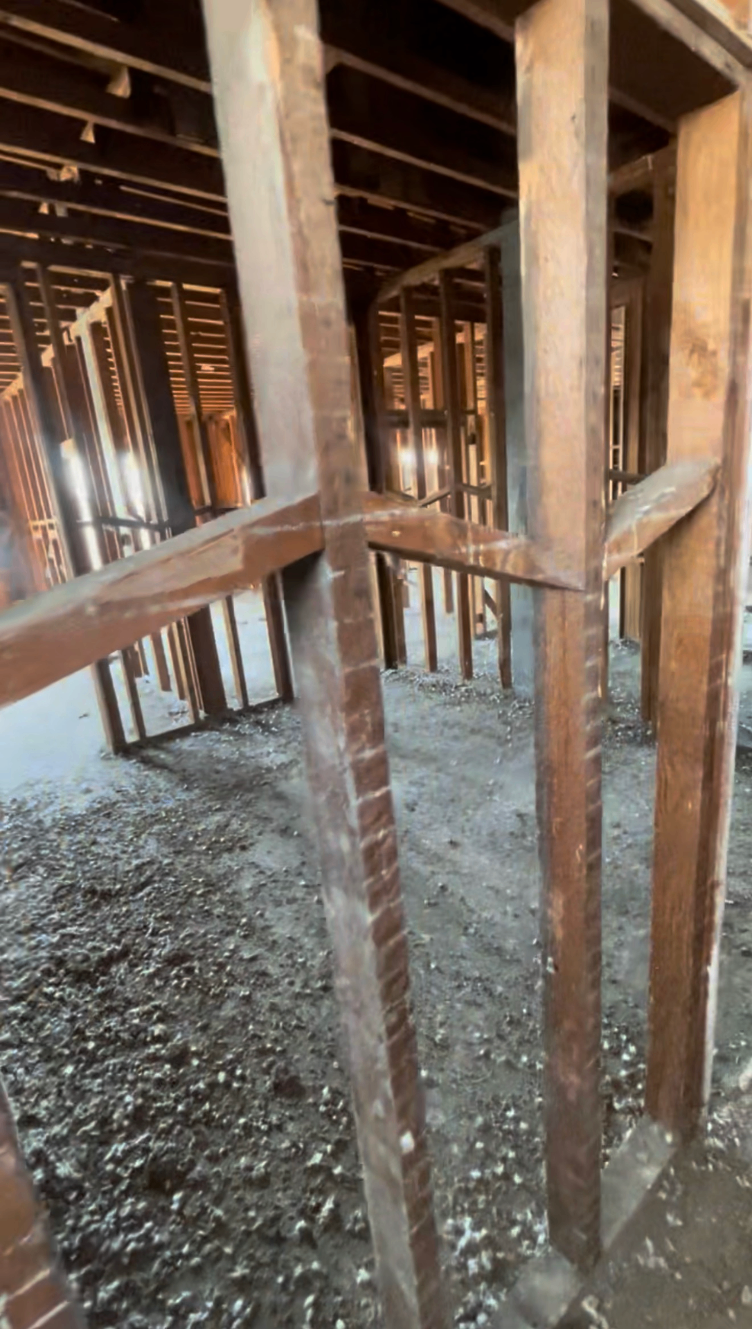 Before — Gutted interior framing