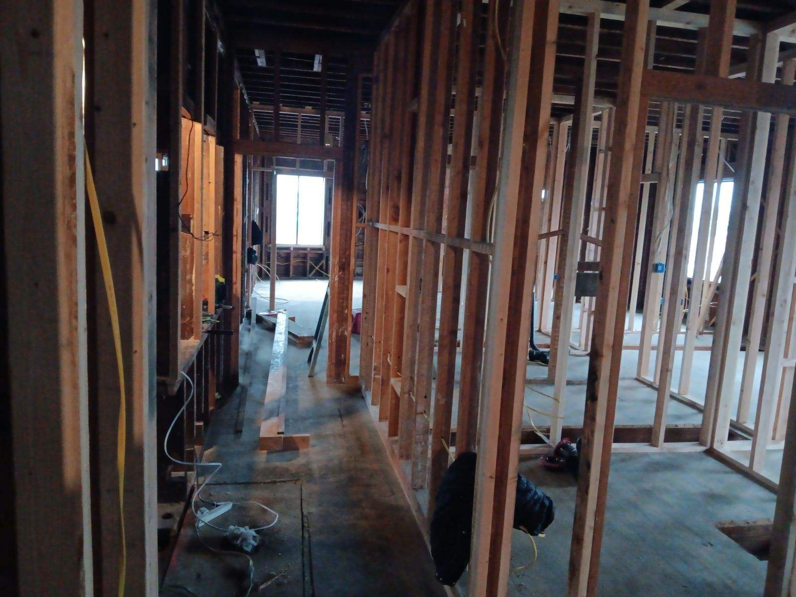 Before: Gutted interior framing